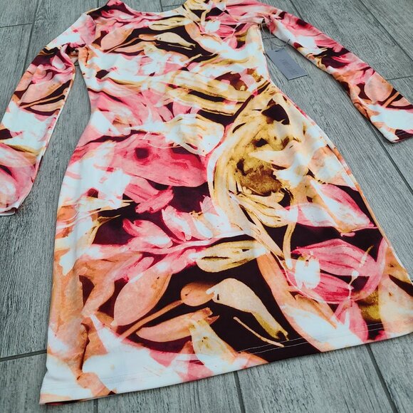 Jennifer Lopez Collection Women's Vibrant Long Sleeve Bodycon Dress Size S NWT - Picture 7 of 16